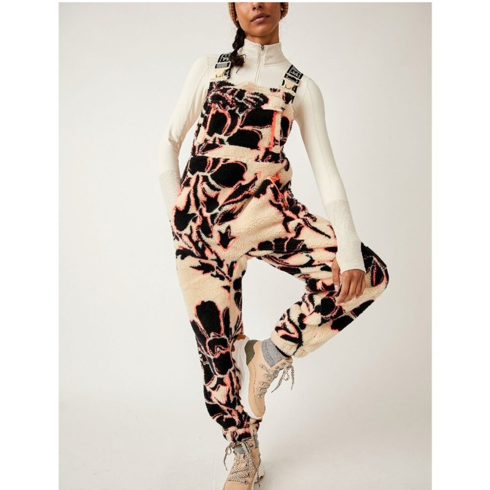 FP Movement by Free People Black and Cream Patterned Jumpsuit